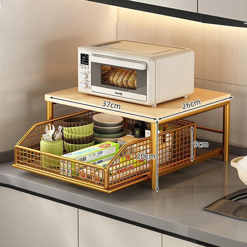 Modern Kitchen Microwave Shelf & Countertop Organizer