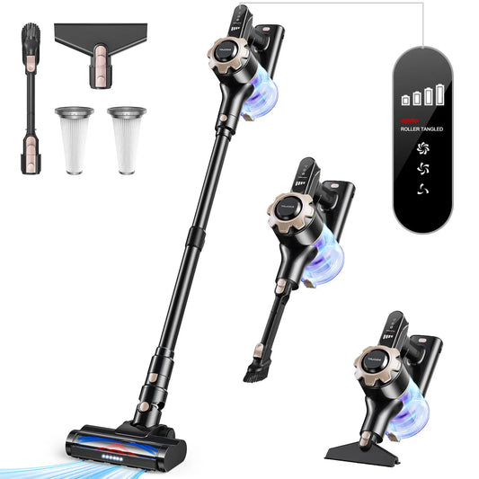 【 2026 Newly Upgraded】Trucozie T350 Cordless Vacuum Features an 8-In-1 Lightweight Design with up to 45 Minutes of Runtime and 33Kpa of Powerful Suction. This Rechargeable Cordless Vacuum Is Ideal for Carpets, Tiles, Pet Hair, and Hardwood Floors.