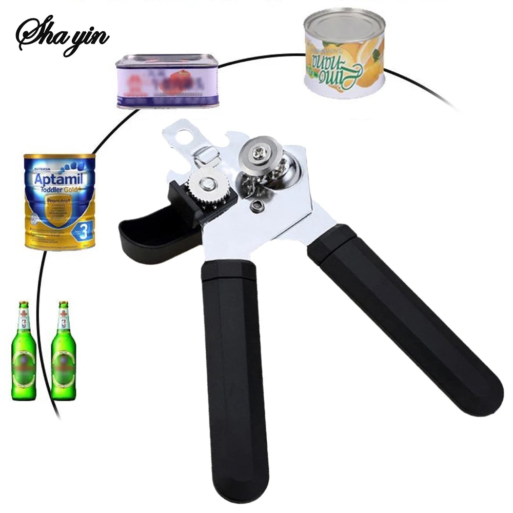 Stainless Steel Multifunctional Professional Can Manual Can Opener Craft Beer Grip Can Opener Bottle Opener Kitchen Gadgets