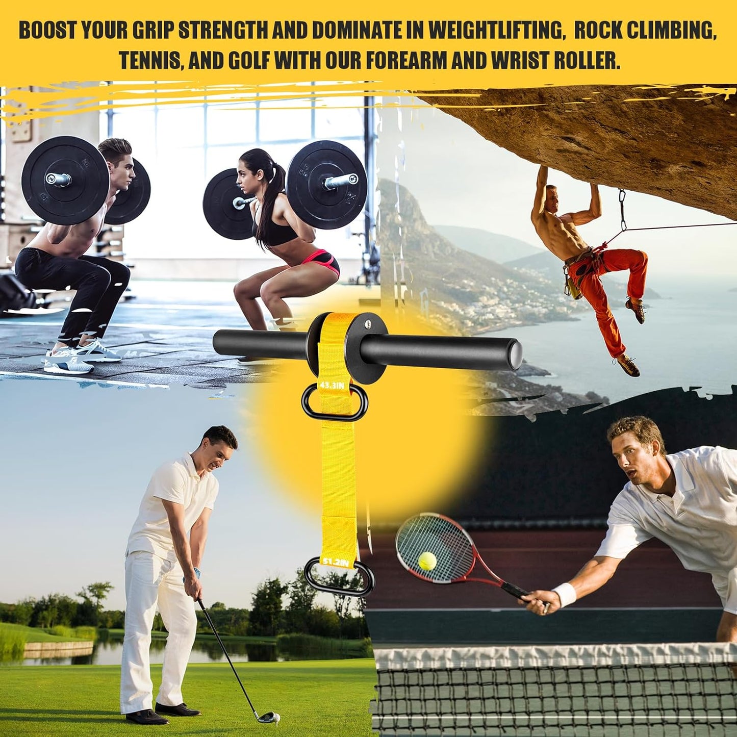 Unleash Your Strength with the Ultimate Forearm Strengthener and Wrist Roller - Adjustable, Durable, and Perfect for All Fitness Levels!