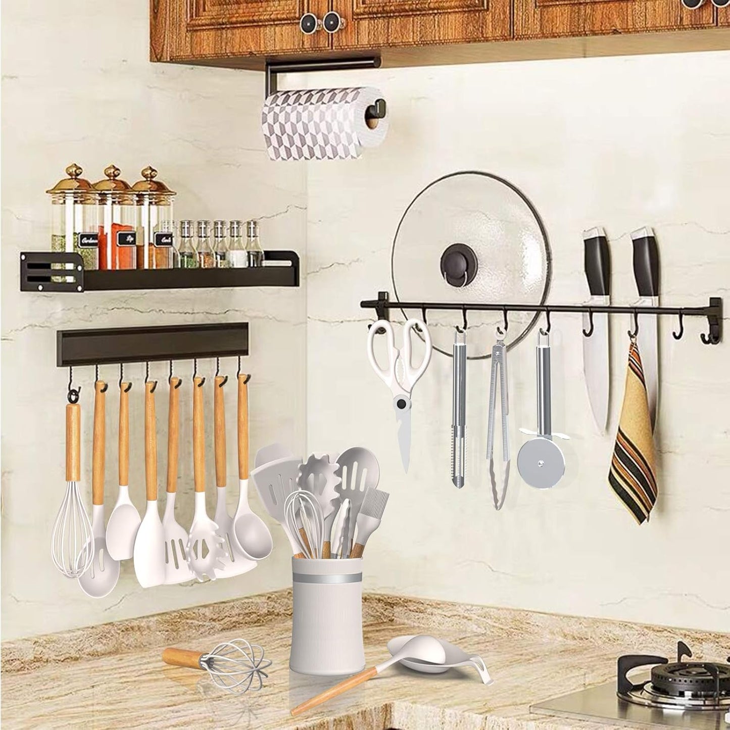 Silicone Cooking Utensils Kitchen Utensil Set,