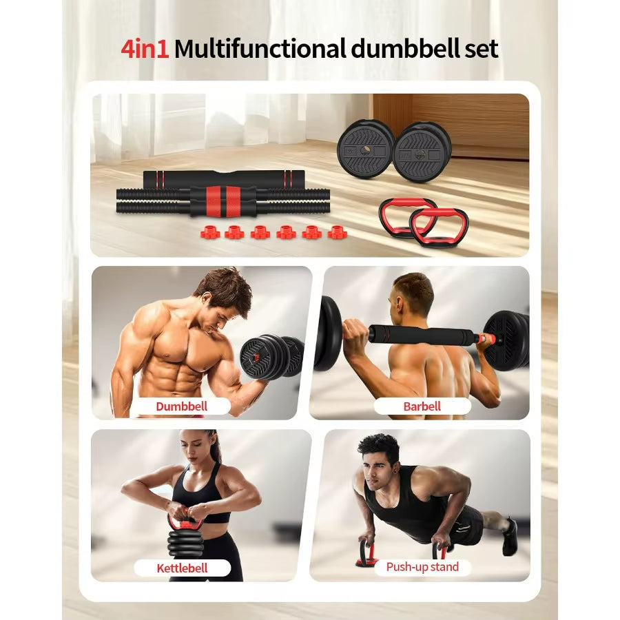 Transform Your Workout with the 30Lbs Adjustable Dumbbells Set - Versatile 4-in-1 Design for Strength Training and Home Fitness!