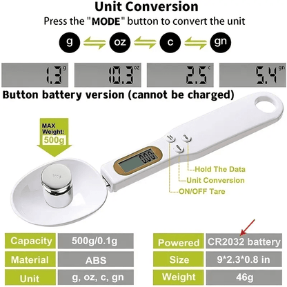 Mini Digital Spoon Scale (0.1–500g)