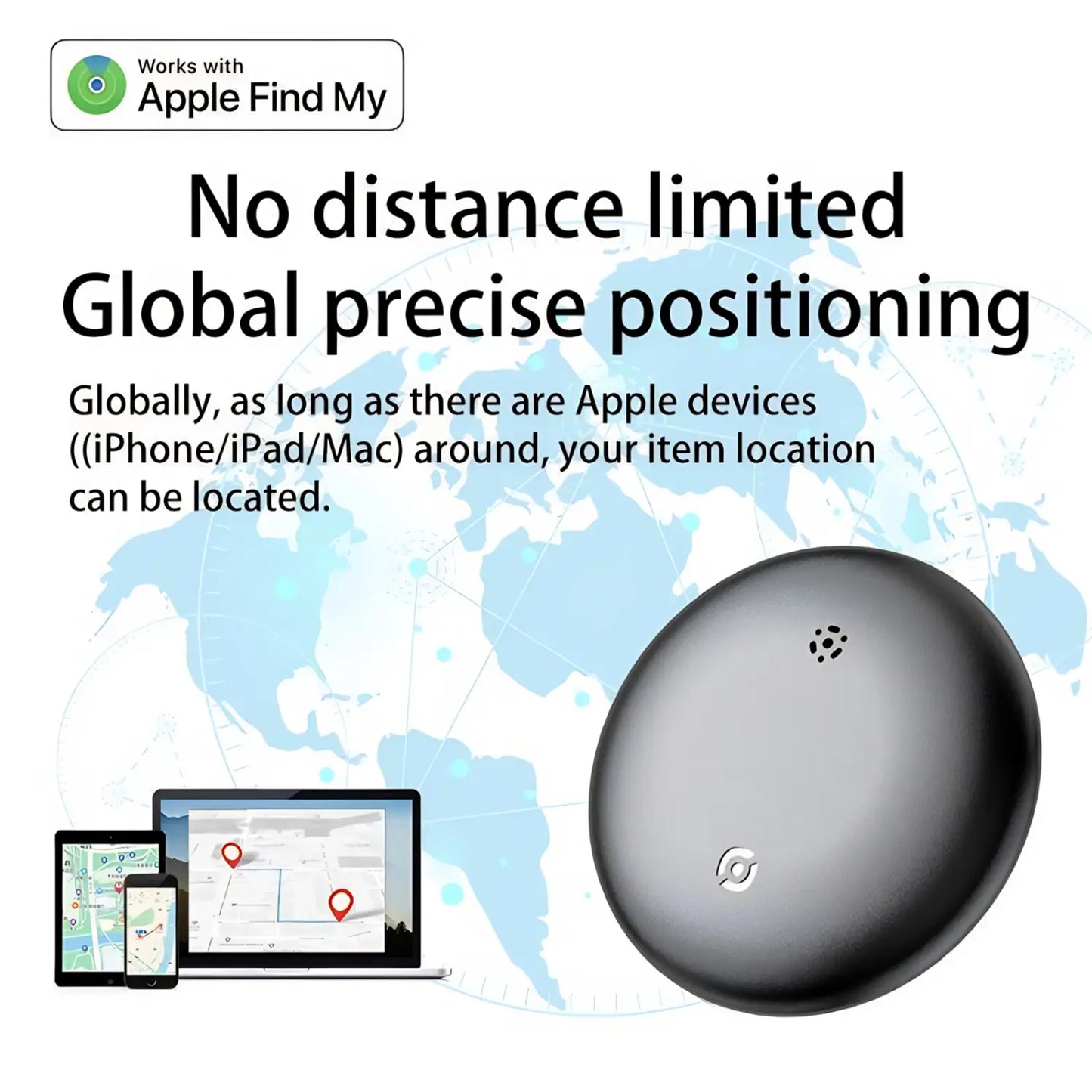 GPS Tracker for Car, Mini Tracker Device with Weatherproof Magnetic Case-No Monthly Fee-Best Hidden GPS Tracker, Anti-Lost Device, Works with Apple Find My