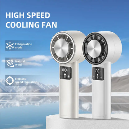 Portable Handheld Turbo Fan (With Cooling Function) — Usb-Rechargeable Battery | Powerful Performance & Whisper-Quiet Operation (Up to 20,000 RPM) | the Ultimate Summer Essential for Travel, Outdoor Activities, and Office Environments