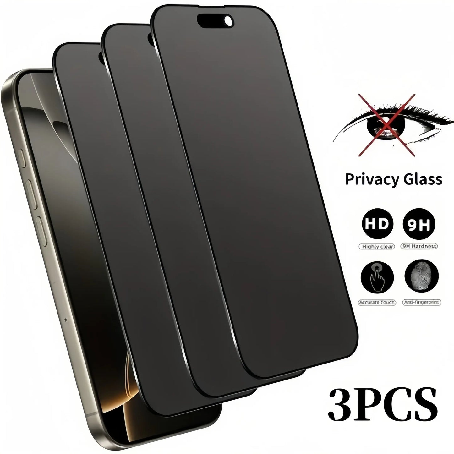 3-5 PCS Privacy Screen Protector for Iphone 14 Pro Max 17 Air 16 15 13 Pro Max plus 16E Full Coverage anti Spy Tempered Glass Film 9H Hardness No Bubbles Case Friendly