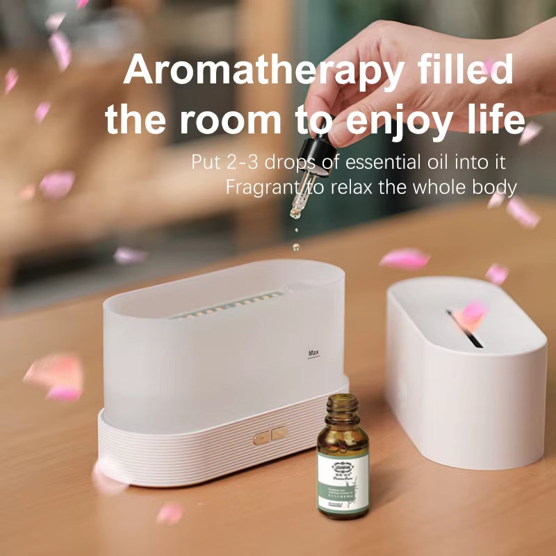 Portable Cool Mist Usb Led Change Color 7 Colors Fire Flame Room Humidifier Aroma Essential Oil Diffuser H2O Air Humidifier