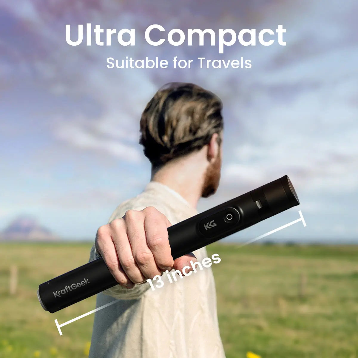 Kraftgeek Justtap Tap-To-Open Phone Tripod with Remote - Smartphone Vlogging Kit for Enhanced Video Capture