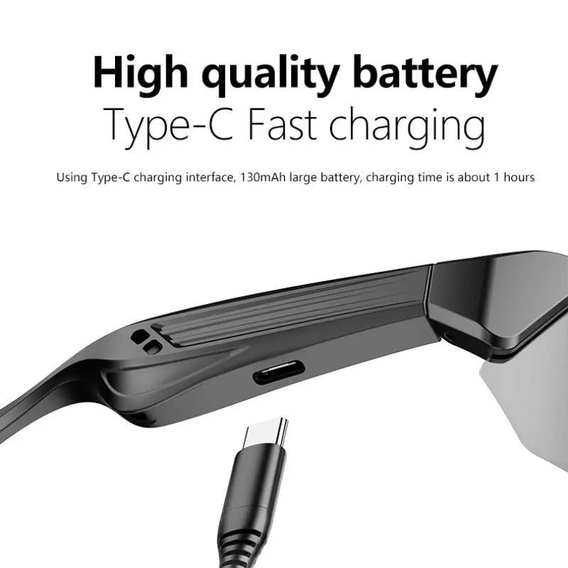 New Yj-006 Bluetooth-Compatible Chip, Quick Charging, Long Battery Life, Suitable for Men & Women, Sports Smart Glasses, Cycling Hiking Fishing Travel Accessories