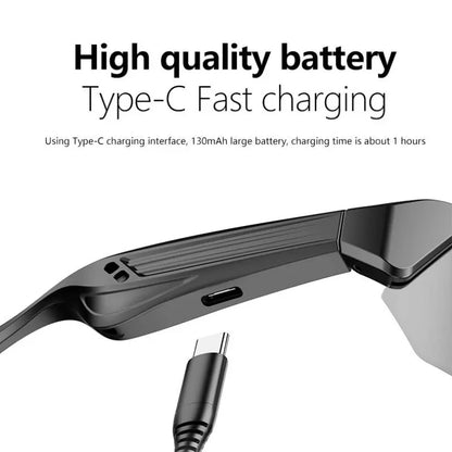 New Yj-006 Bluetooth-Compatible Chip, Quick Charging, Long Battery Life, Suitable for Men & Women, Sports Smart Glasses, Cycling Hiking Fishing Travel Accessories