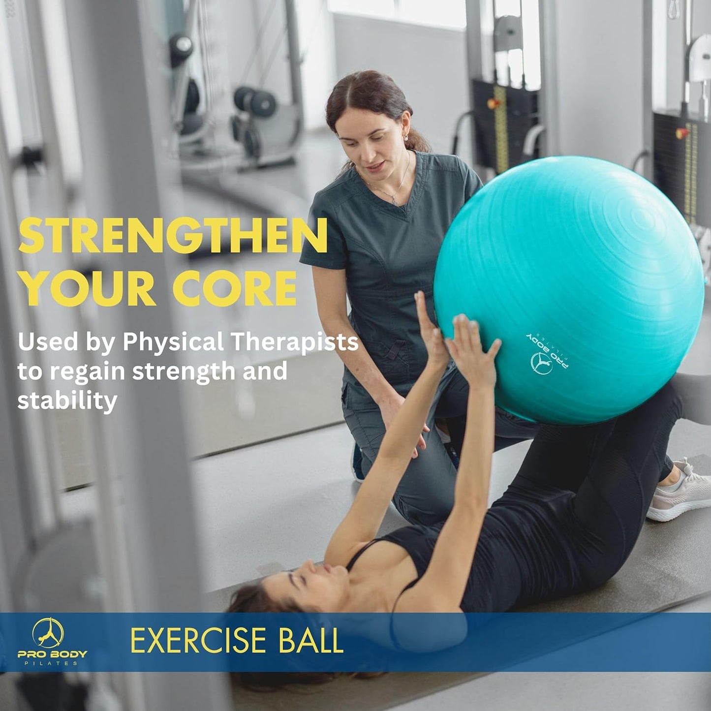 Premium Exercise Ball - Versatile Gym-Grade Balance Ball for Fitness, Yoga, Workout, Pregnancy & Physical Therapy