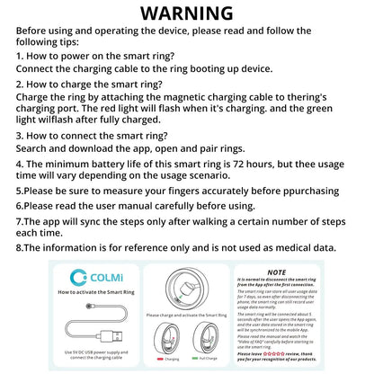 Colmi Smart Ring, 1 Count Fitness Ring with Sleep, Heart Rate and Blood Oxygen Tracker, Waterproof Fashionable Smart Ring, Wearable Heart Beat Monitor, Gift for Men and Women, Wearable Devices, Electronic Gadgets