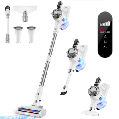 【 2026 Newly Upgraded】Trucozie T350 Cordless Vacuum Features an 8-In-1 Lightweight Design with up to 45 Minutes of Runtime and 33Kpa of Powerful Suction. This Rechargeable Cordless Vacuum Is Ideal for Carpets, Tiles, Pet Hair, and Hardwood Floors.