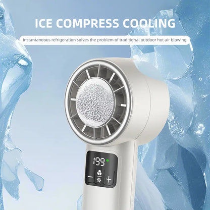 Portable Handheld Turbo Fan (With Cooling Function) — Usb-Rechargeable Battery | Powerful Performance & Whisper-Quiet Operation (Up to 20,000 RPM) | the Ultimate Summer Essential for Travel, Outdoor Activities, and Office Environments