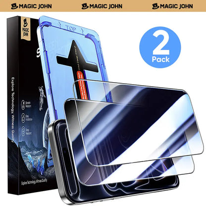 MAGIC JOHN 2-Pack Screen Protector for Iphone, Samsung, and Google–Crystal Clear, Scratch-Resistant, Ultra-Smooth Touch, Privacy Protection, Circular Polarized Eye Protection, Easy Installation