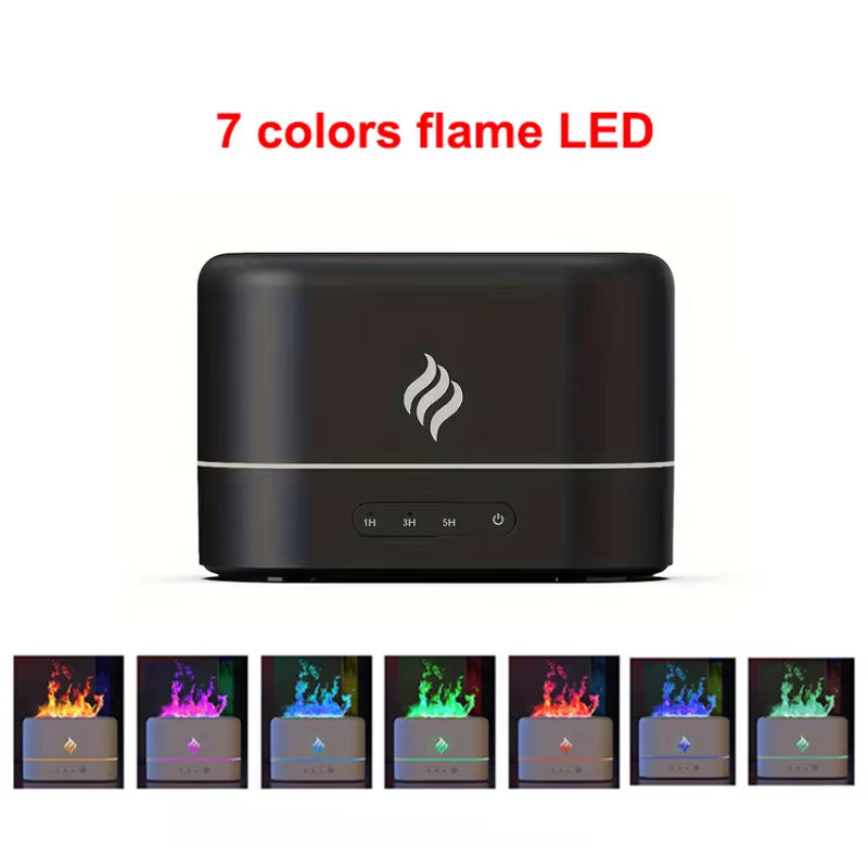 Portable Cool Mist Usb Led Change Color 7 Colors Fire Flame Room Humidifier Aroma Essential Oil Diffuser H2O Air Humidifier