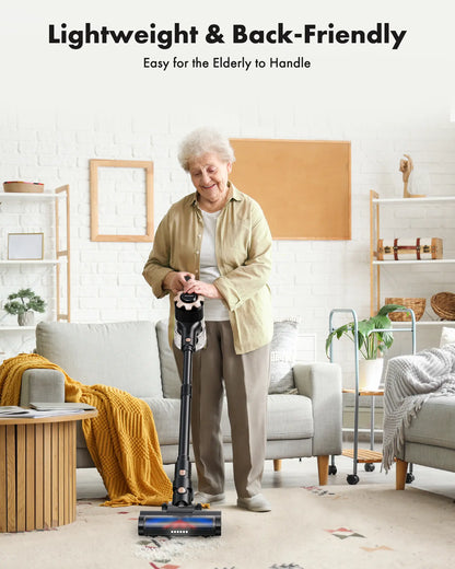 【 2026 Newly Upgraded】Trucozie T350 Cordless Vacuum Features an 8-In-1 Lightweight Design with up to 45 Minutes of Runtime and 33Kpa of Powerful Suction. This Rechargeable Cordless Vacuum Is Ideal for Carpets, Tiles, Pet Hair, and Hardwood Floors.