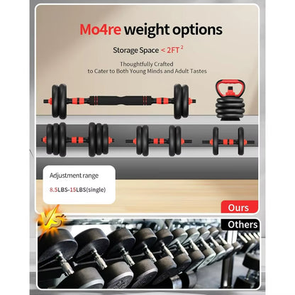 Transform Your Workout with the 30Lbs Adjustable Dumbbells Set - Versatile 4-in-1 Design for Strength Training and Home Fitness!