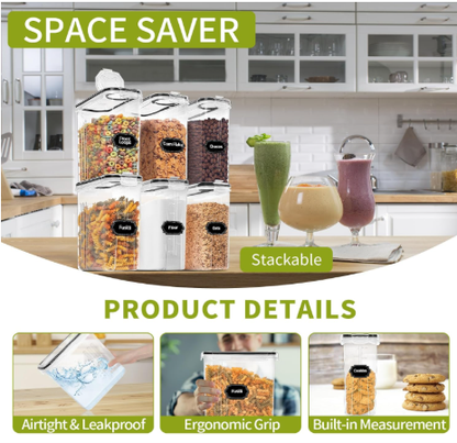 Airtight Cereal Storage Containers (Set of 4)
