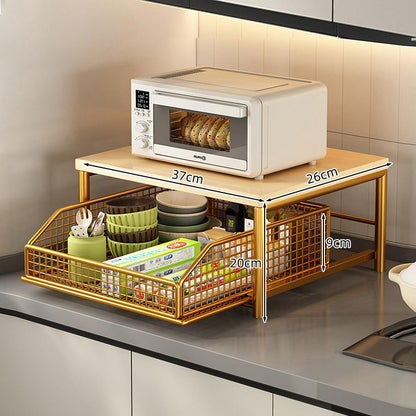 Modern Kitchen Microwave Shelf & Countertop Organizer