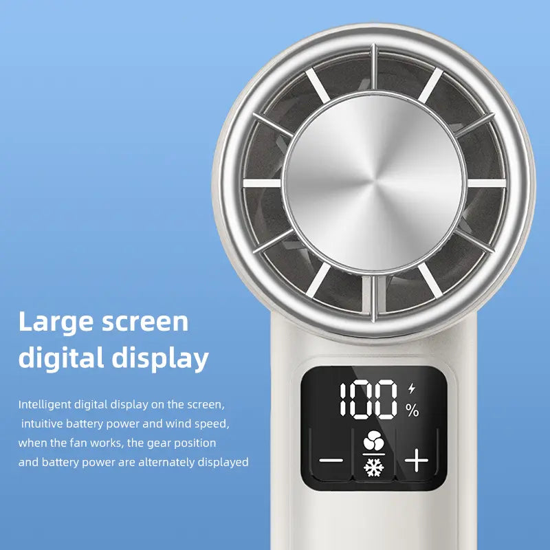 Portable Handheld Turbo Fan (With Cooling Function) — Usb-Rechargeable Battery | Powerful Performance & Whisper-Quiet Operation (Up to 20,000 RPM) | the Ultimate Summer Essential for Travel, Outdoor Activities, and Office Environments