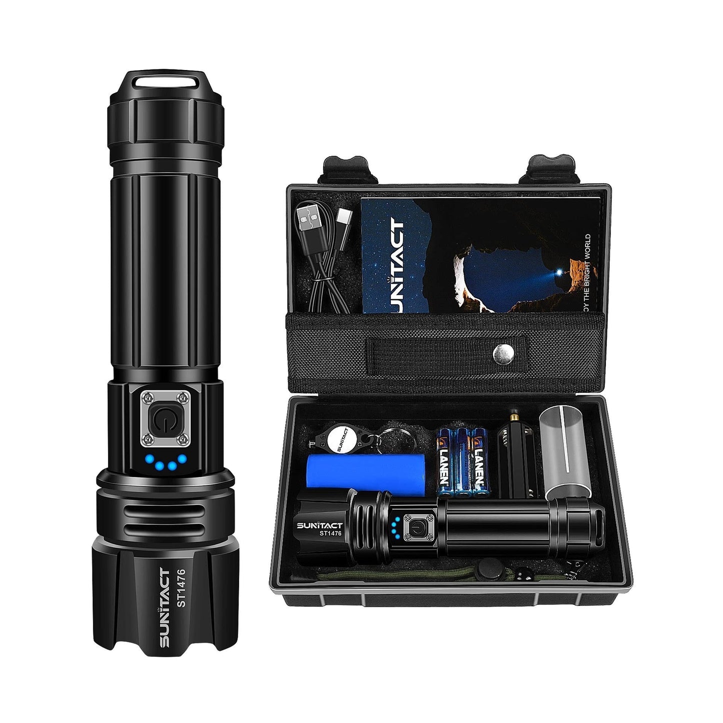Unleash the Power of Light with Sunitact 20000 Lumen Rechargeable Flashlight - Perfect for Emergencies, Camping, and Outdoor Adventures!