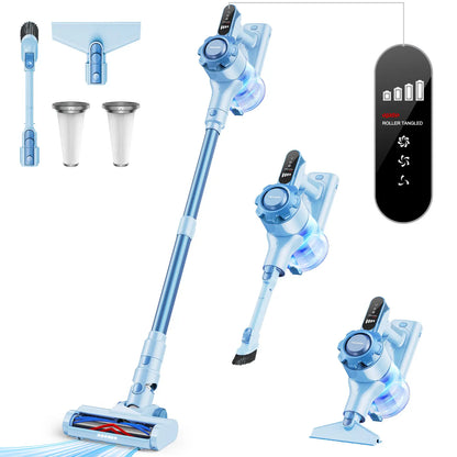 【 2026 Newly Upgraded】Trucozie T350 Cordless Vacuum Features an 8-In-1 Lightweight Design with up to 45 Minutes of Runtime and 33Kpa of Powerful Suction. This Rechargeable Cordless Vacuum Is Ideal for Carpets, Tiles, Pet Hair, and Hardwood Floors.