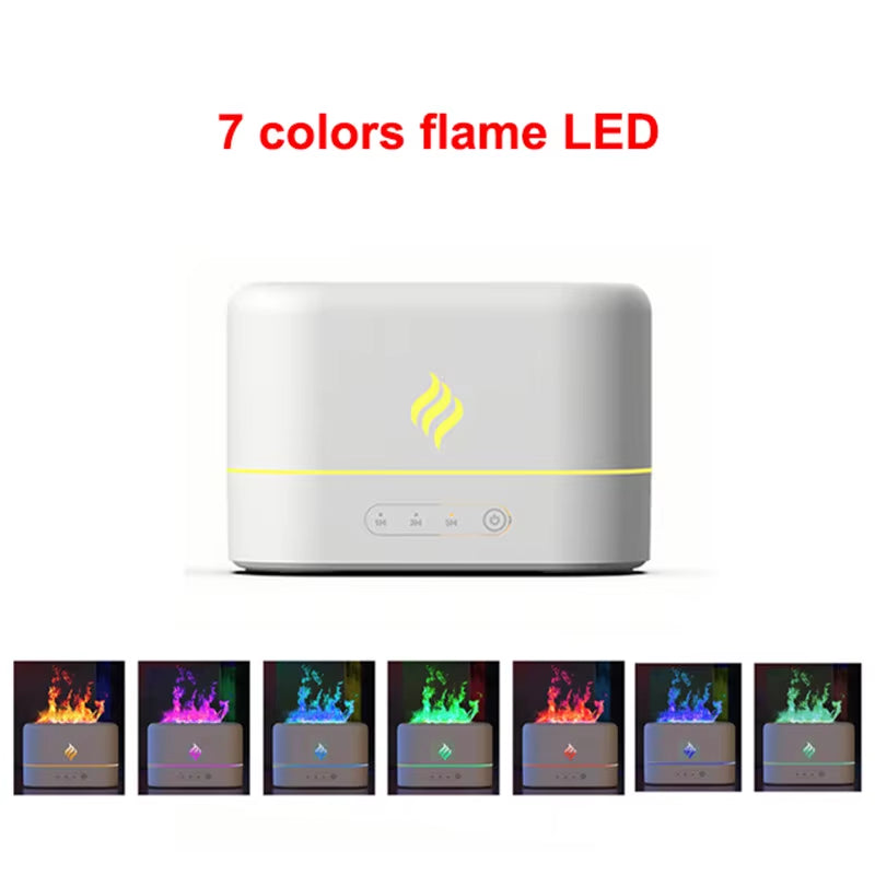 Portable Cool Mist Usb Led Change Color 7 Colors Fire Flame Room Humidifier Aroma Essential Oil Diffuser H2O Air Humidifier