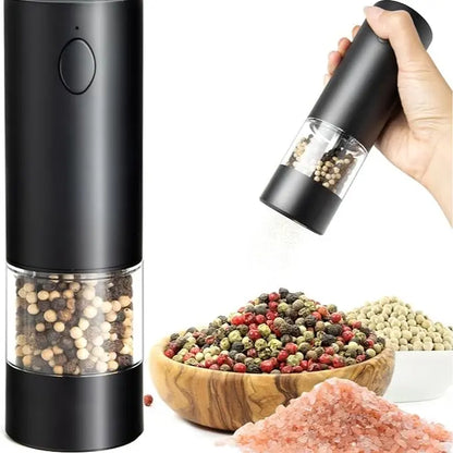 Electric Pepper Mill, Adjustable Coarseness, Salt and Pepper One-Handed Grinder, USB Rechargeable, Easy to Clean – Grinder Only (Salt & Pepper Not Included), Suitable for Kitchen, Dining, BBQ, Camping