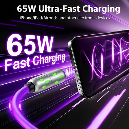 6.6FT 4-In-1 USB-C Cable, PD Fast Charging, Data Sync, EXAVON USB-A, Type-C, Lightning, Aluminum, Compatible