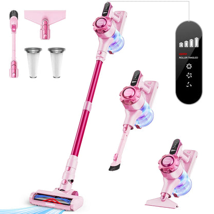 【 2026 Newly Upgraded】Trucozie T350 Cordless Vacuum Features an 8-In-1 Lightweight Design with up to 45 Minutes of Runtime and 33Kpa of Powerful Suction. This Rechargeable Cordless Vacuum Is Ideal for Carpets, Tiles, Pet Hair, and Hardwood Floors.