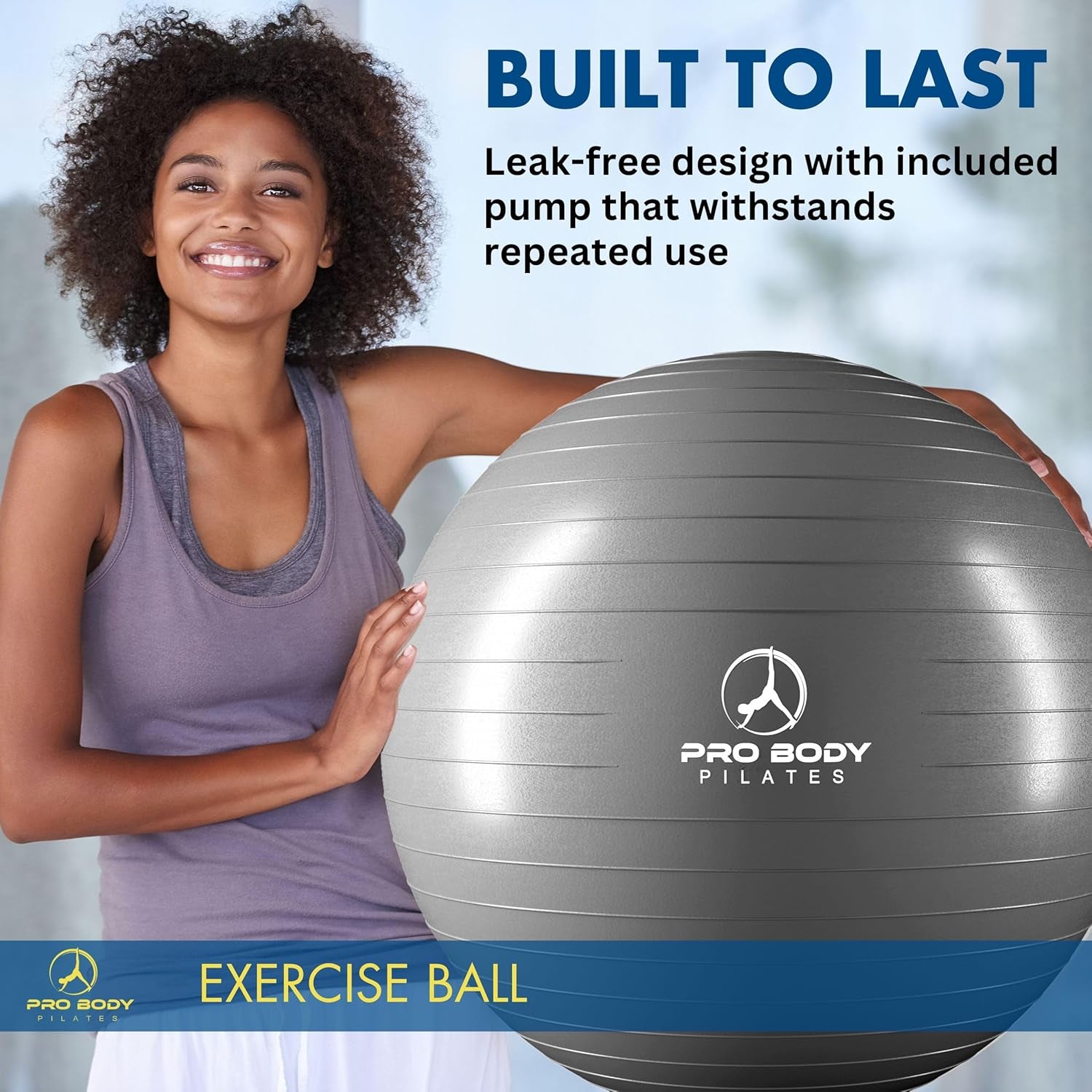 Premium Exercise Ball - Versatile Gym-Grade Balance Ball for Fitness, Yoga, Workout, Pregnancy & Physical Therapy