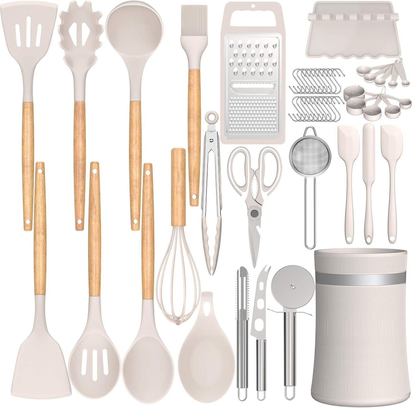 Silicone Cooking Utensils Kitchen Utensil Set,