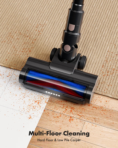 【 2026 Newly Upgraded】Trucozie T350 Cordless Vacuum Features an 8-In-1 Lightweight Design with up to 45 Minutes of Runtime and 33Kpa of Powerful Suction. This Rechargeable Cordless Vacuum Is Ideal for Carpets, Tiles, Pet Hair, and Hardwood Floors.