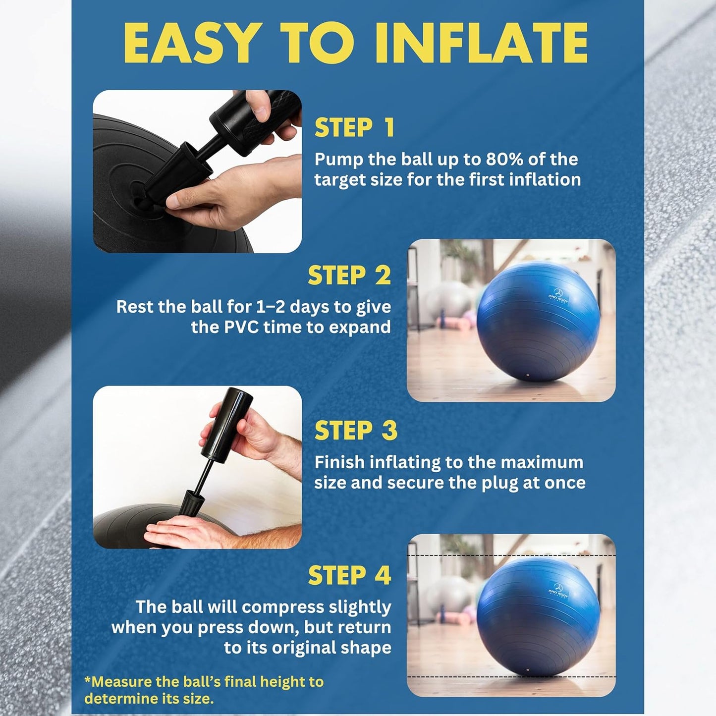 Premium Exercise Ball - Versatile Gym-Grade Balance Ball for Fitness, Yoga, Workout, Pregnancy & Physical Therapy