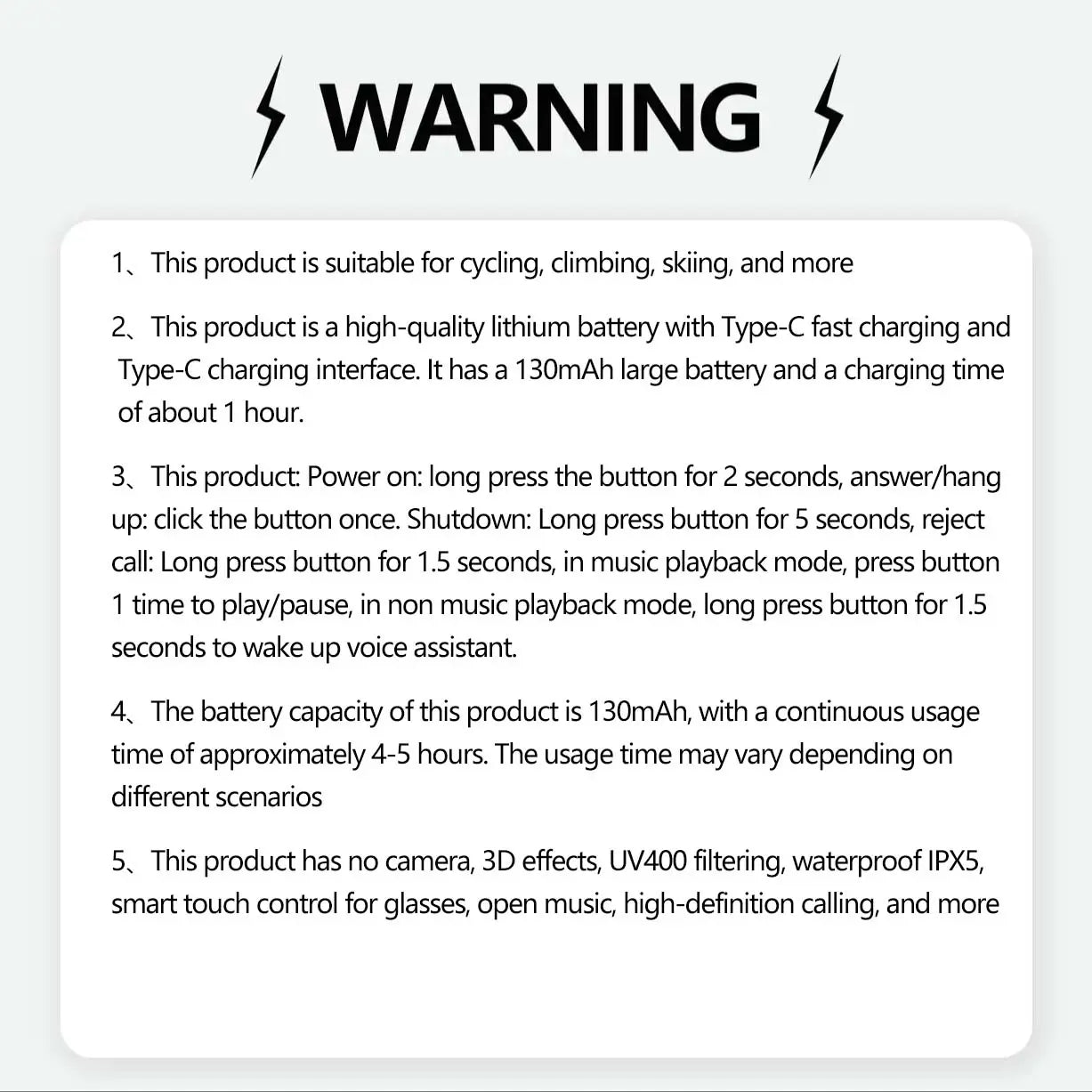 New Yj-006 Bluetooth-Compatible Chip, Quick Charging, Long Battery Life, Suitable for Men & Women, Sports Smart Glasses, Cycling Hiking Fishing Travel Accessories
