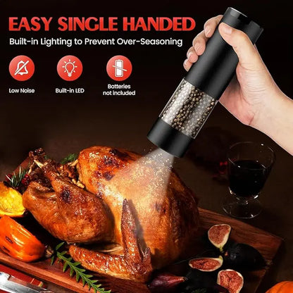 Electric Pepper Mill, Adjustable Coarseness, Salt and Pepper One-Handed Grinder, USB Rechargeable, Easy to Clean – Grinder Only (Salt & Pepper Not Included), Suitable for Kitchen, Dining, BBQ, Camping