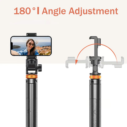 61-In Smartphone Selfie Stick with Wireless Remote, Upgraded Stable Phone Tripod Stand, Tech Accessories for Iphone 17/16/15/14/13 & Mobile Devices, Travel-Friendly Cam Videography Equipment
