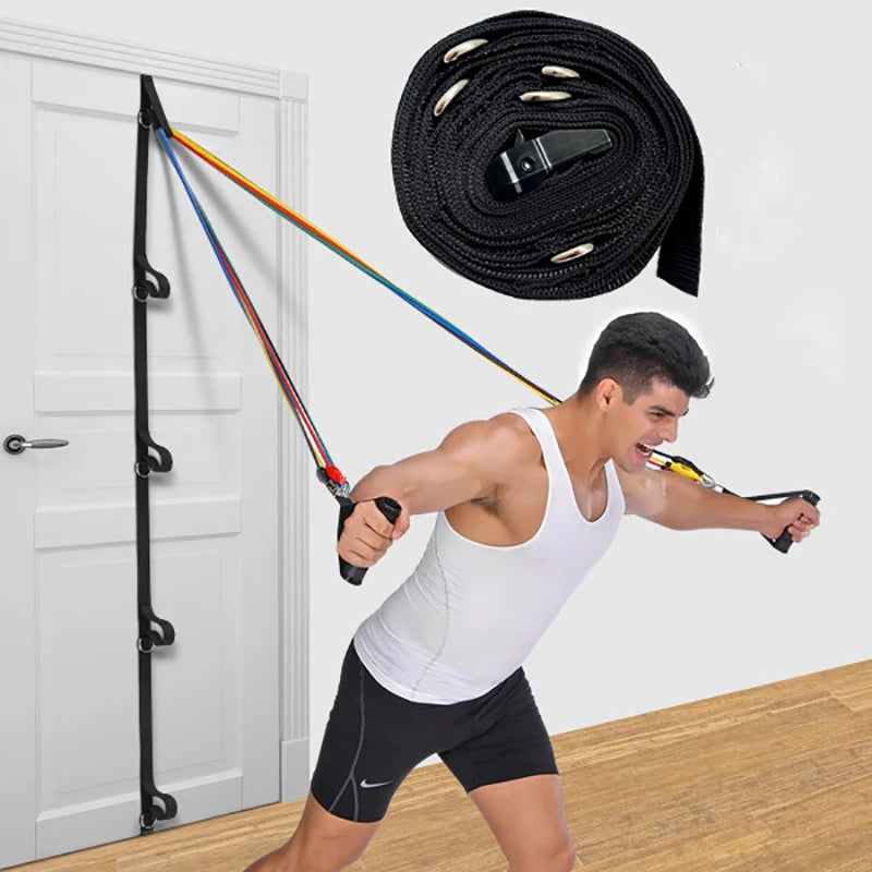 Multifunctional Home Fitness Equipment Elastic Rope Door Pull Strap Hole-Free Installation Portable Exercise Equipment